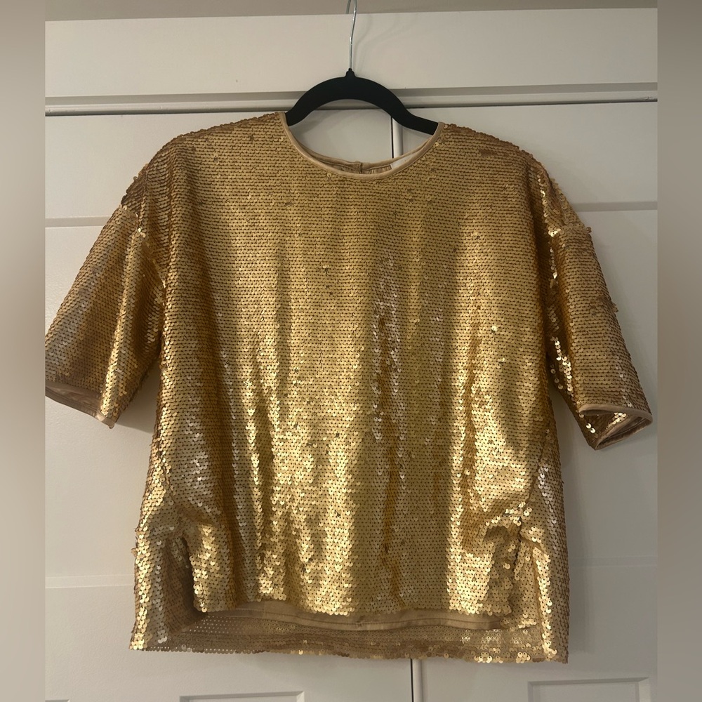NWT AL.X Gold Sequin Top